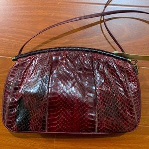 Real vintage 80s Palizzio snakeskin leather clutch